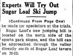 Sugar Loaf Resort - Feb 1948 Ski Jump (newer photo)